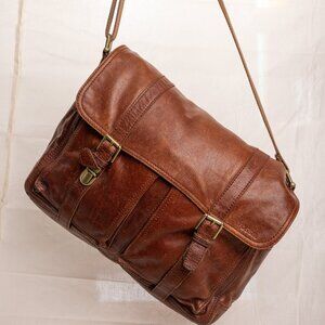 Fossil Leather Messenger Bag